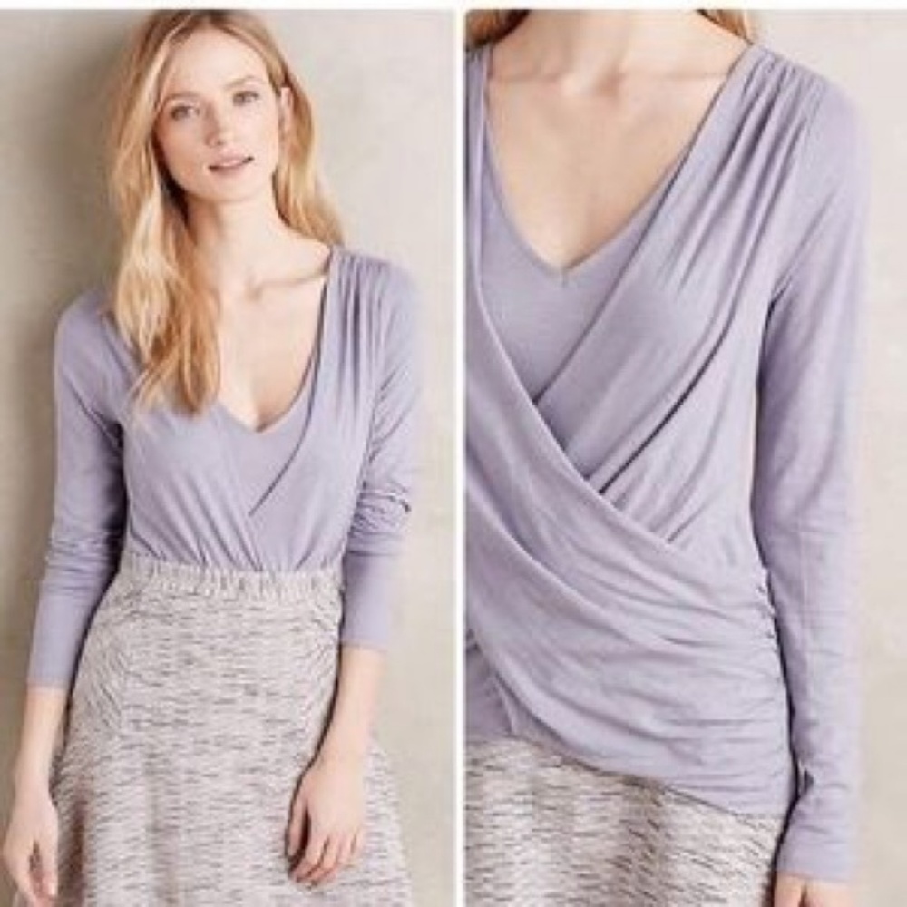 Anthro Akemi + Kin Crossover Wrap Drapey Top Med